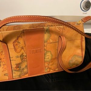 Alviero Martini Prima Classe small leather purse with map pattern